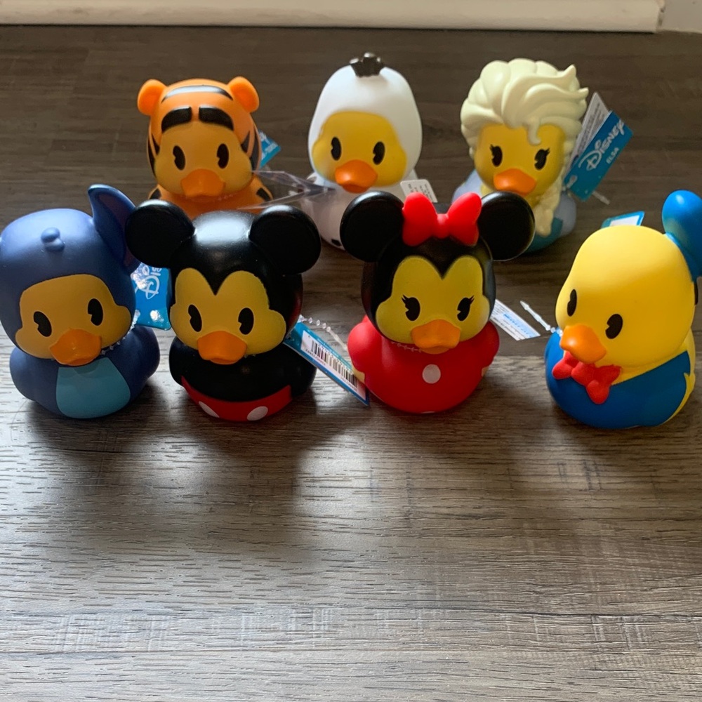 Disney Rubber Duck Toys - Set of 7 Characters Brand New